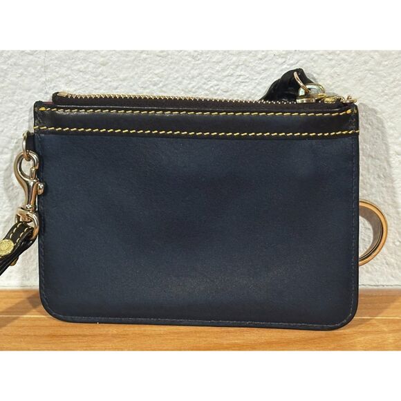 Dooney & Bourke Zip Top Card Case Wristlet Navy Blue EUC - Picture 3 of 9
